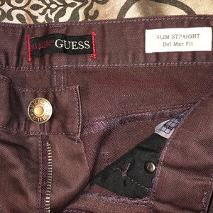 Burgundy Guess slim straight jeans. Size 29 Men’s